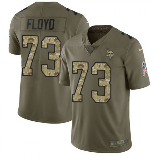 Nike Vikings #73 Sharrif Floyd Olive/Camo Men's Stitched NFL Limited 2017 Salute To Service Jersey