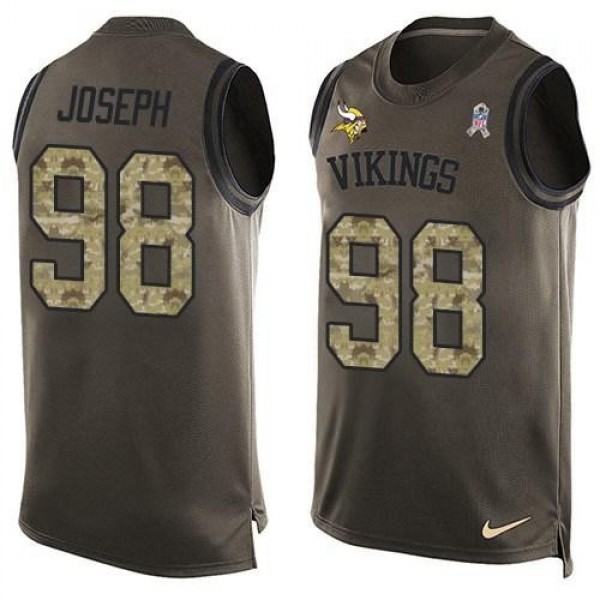 Nike Vikings #98 Linval Joseph Green Men's Stitched NFL Limited Salute To Service Tank Top Jersey