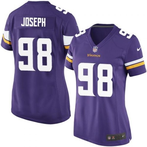 Women's Vikings #98 Linval Joseph Purple Team Color Stitched NFL Elite Jersey