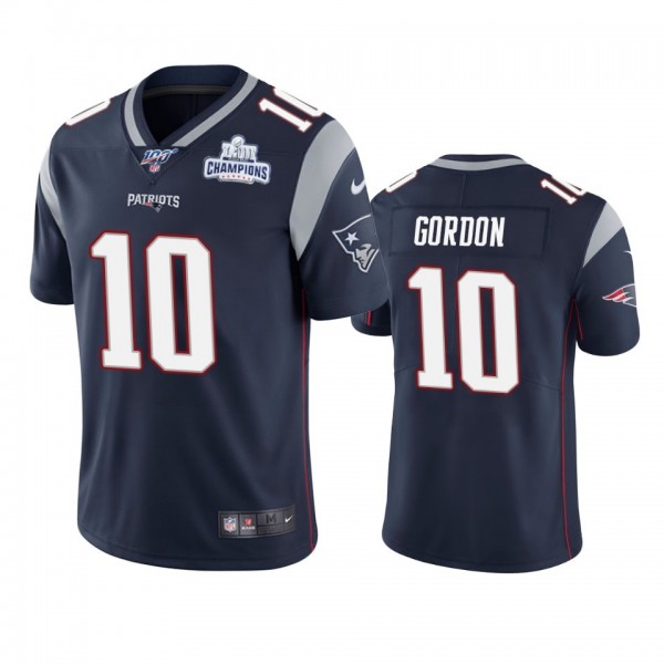 New England Patriots #10 Josh Gordon Navy Super Bowl LIII Champions Vapor Limited NFL Jersey