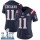 Women's Patriots #11 Julian Edelman Navy Blue Super Bowl LII Stitched NFL Limited Rush Jersey