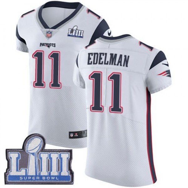 Nike Patriots #11 Julian Edelman White Super Bowl LIII Bound Men's Stitched NFL Vapor Untouchable Elite Jersey