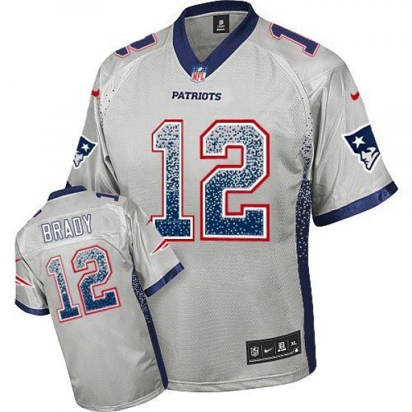 Women's Patriots #12 Tom Brady Grey Stitched NFL Elite Drift Jersey