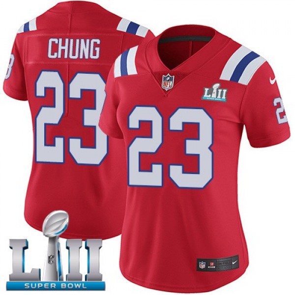 Women's Patriots #23 Patrick Chung Red Alternate Super Bowl LII Stitched NFL Vapor Untouchable Limited Jersey