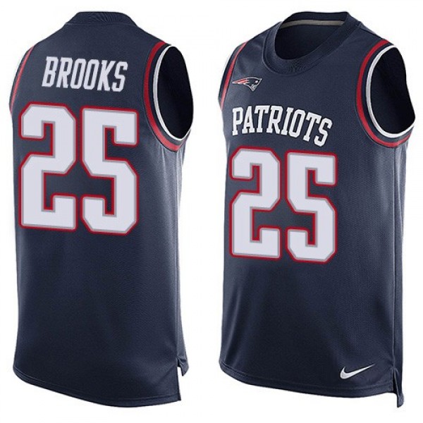 Nike Patriots #25 Terrence Brooks Navy Blue Team Color Men's Stitched NFL Limited Tank Top Jersey