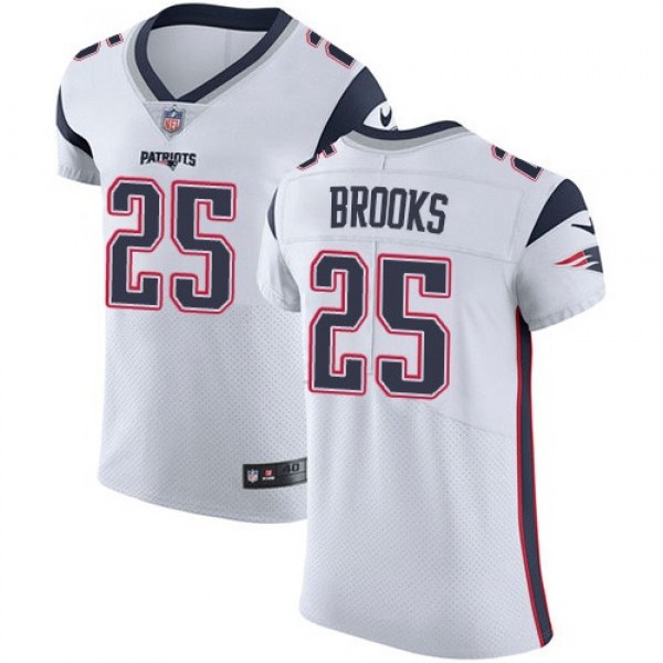 Nike Patriots #25 Terrence Brooks White Men's Stitched NFL Vapor Untouchable Elite Jersey