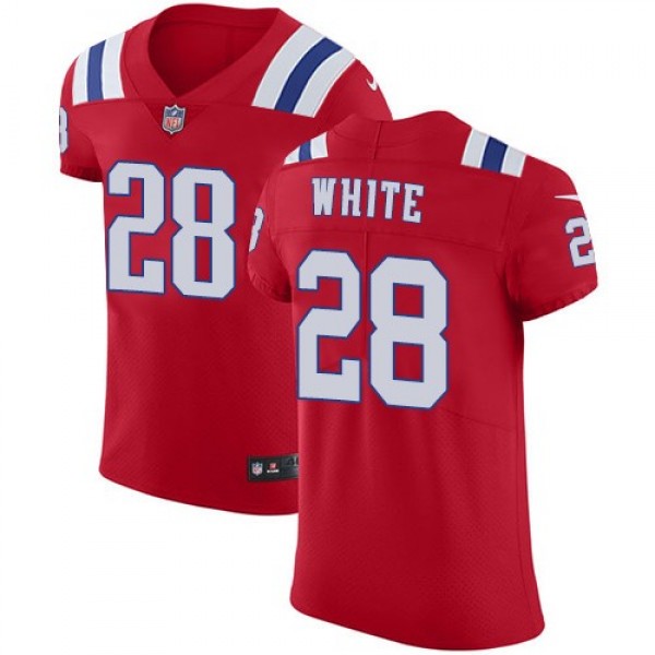Nike Patriots #28 James White Red Alternate Men's Stitched NFL Vapor Untouchable Elite Jersey