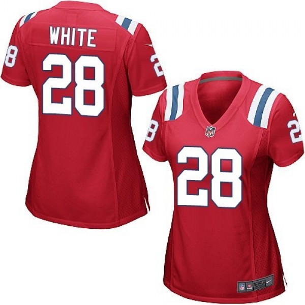 Women's Patriots #28 James White Red Alternate Stitched NFL Elite Jersey