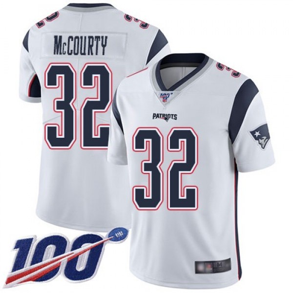 Nike Patriots #32 Devin McCourty White Men's Stitched NFL 100th Season Vapor Limited Jersey