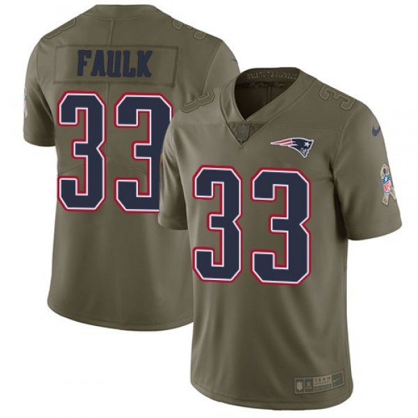 Nike Patriots #33 Kevin Faulk Olive Men's Stitched NFL Limited 2017 Salute To Service Jersey