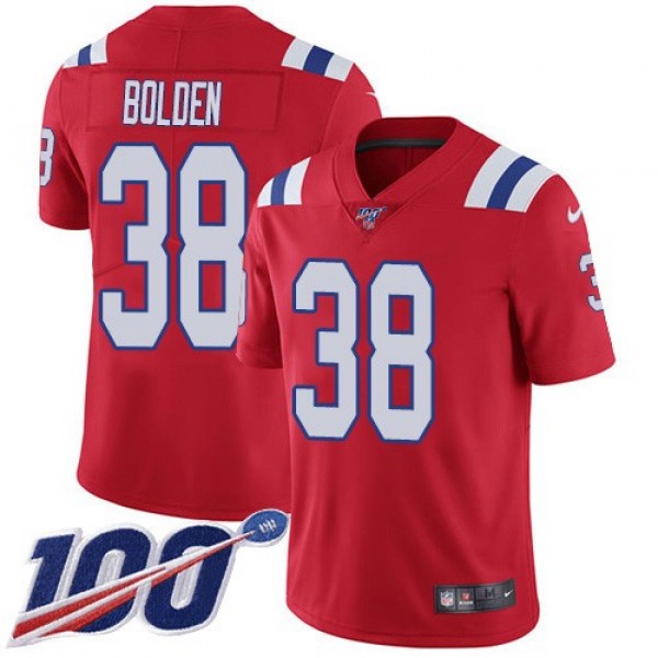 Nike Patriots #38 Brandon Bolden Red Alternate Men's Stitched NFL 100th Season Vapor Limited Jersey