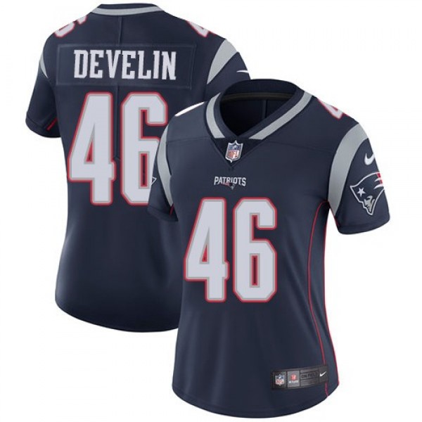 Women's Patriots #46 James Develin Navy Blue Team Color Stitched NFL Vapor Untouchable Limited Jersey