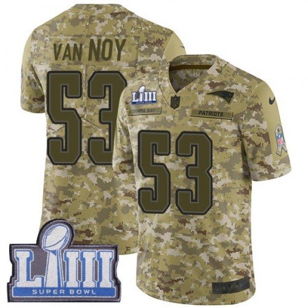 Nike Patriots #53 Kyle Van Noy Camo Super Bowl LIII Bound Men's Stitched NFL Limited 2018 Salute To Service Jersey