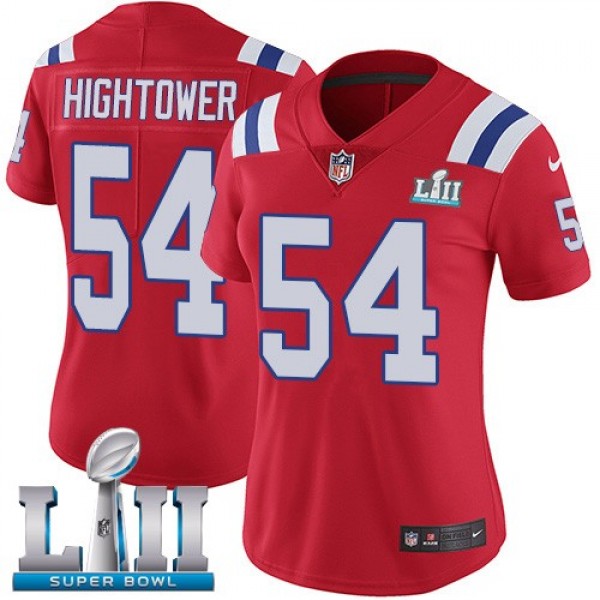 Women's Patriots #54 Dont'a Hightower Red Alternate Super Bowl LII Stitched NFL Vapor Untouchable Limited Jersey