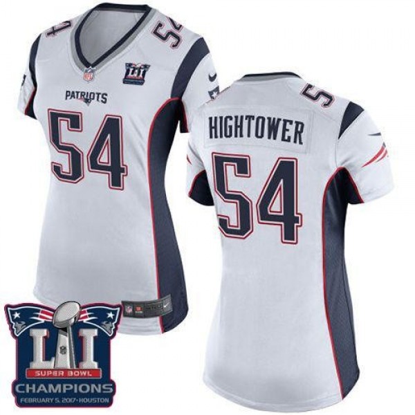 Women's Patriots #54 Dont'a Hightower White Super Bowl LI Champions Stitched NFL New Elite Jersey