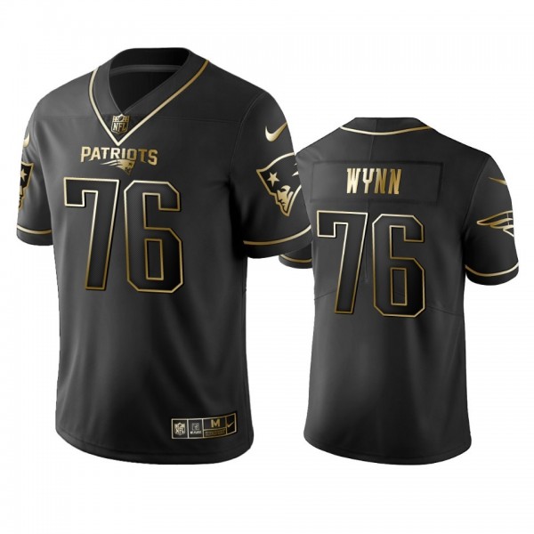 Nike Patriots #76 Isaiah Wynn Black Golden Limited Edition Stitched NFL Jersey
