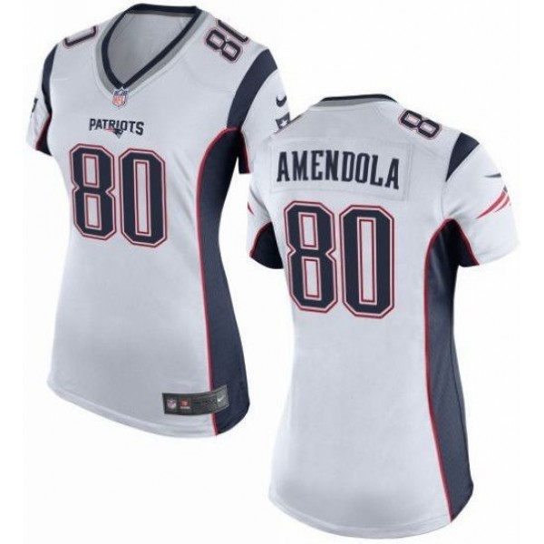 Women's Patriots #80 Danny Amendola White Stitched NFL New Elite Jersey