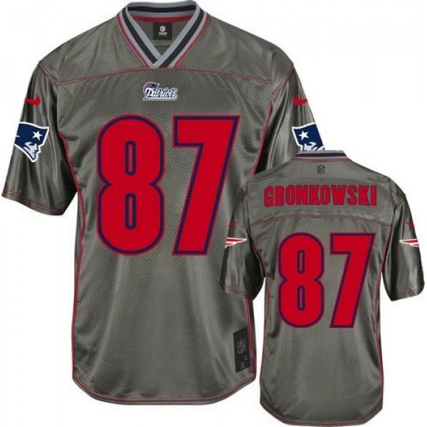 Nike Patriots #87 Rob Gronkowski Grey Men's Stitched NFL Elite Vapor Jersey