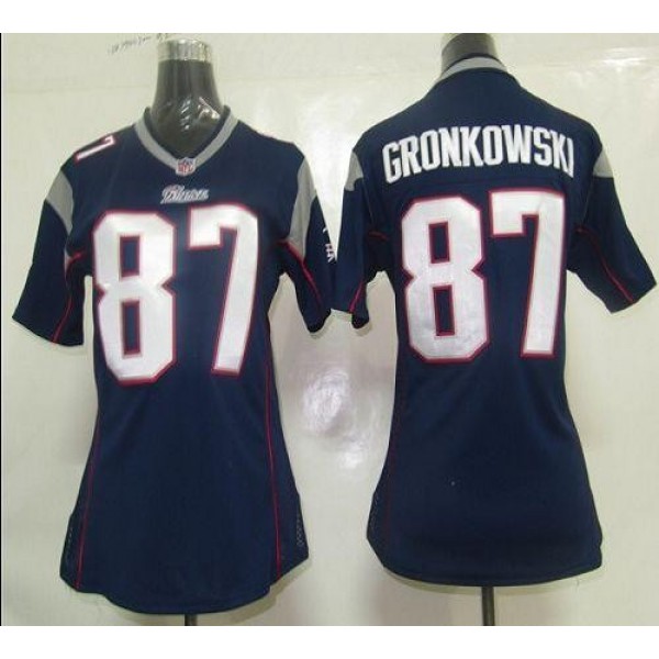 Women's Patriots #87 Rob Gronkowski Navy Blue Team Color Stitched NFL Elite Jersey