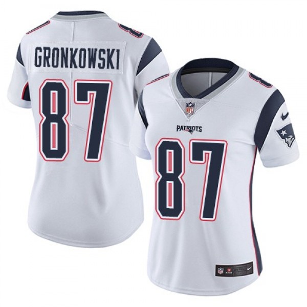Women's Patriots #87 Rob Gronkowski White Stitched NFL Vapor Untouchable Limited Jersey