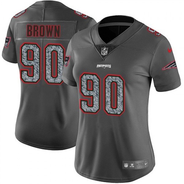 Women's Patriots #90 Malcom Brown Gray Static Stitched NFL Vapor Untouchable Limited Jersey