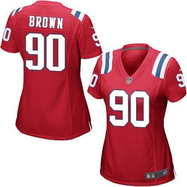 Women's Patriots #90 Malcom Brown Red Alternate Stitched NFL Elite Jersey