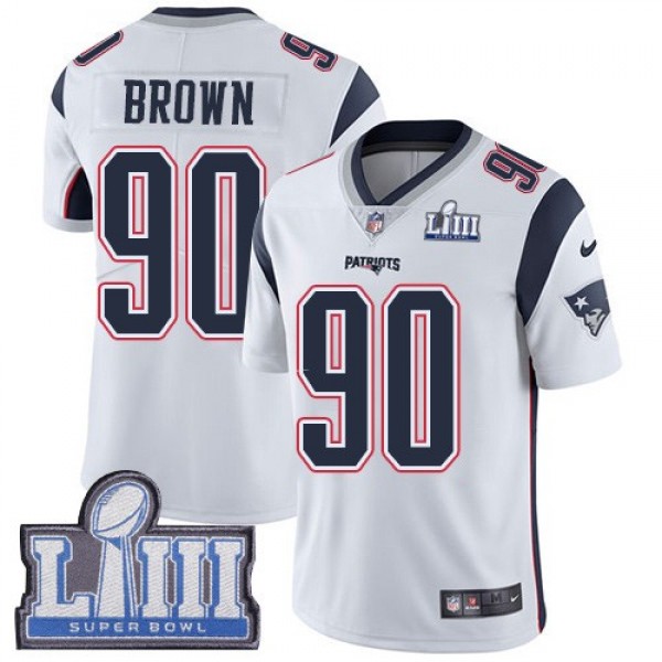 Nike Patriots #90 Malcom Brown White Super Bowl LIII Bound Men's Stitched NFL Vapor Untouchable Limited Jersey