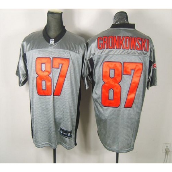 Patriots #87 Rob Gronkowski Grey Shadow Stitched NFL Jersey