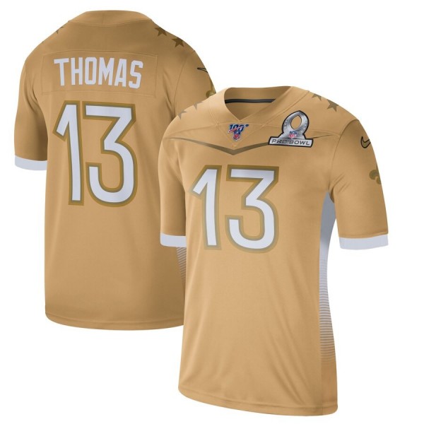 New Orleans Saints #13 Michael Thomas Men's Nike 2020 NFC Pro Bowl Game Jersey Gold