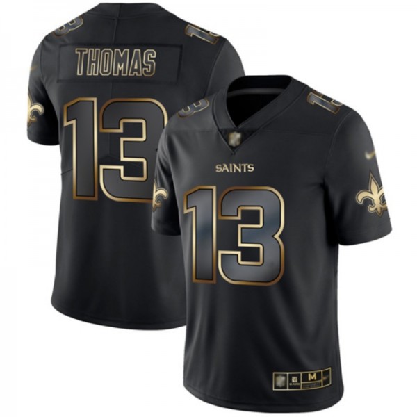 Nike Saints #13 Michael Thomas Black/Gold Men's Stitched NFL Vapor Untouchable Limited Jersey