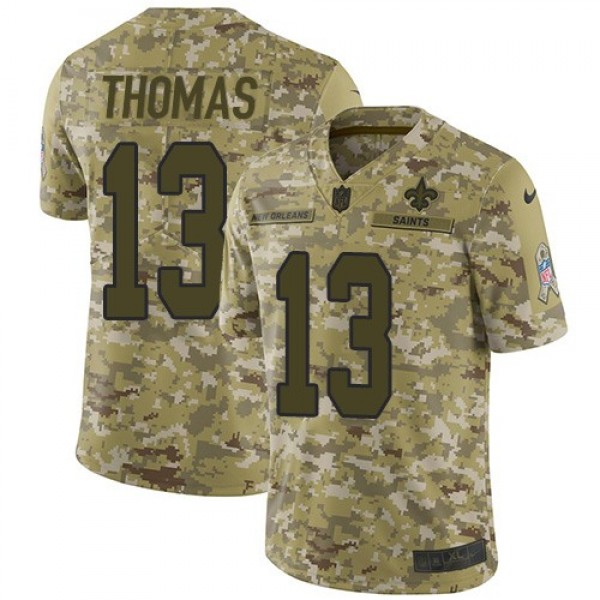 Nike Saints #13 Michael Thomas Camo Men's Stitched NFL Limited 2018 Salute To Service Jersey