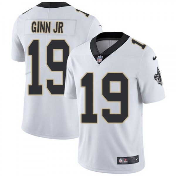 Nike Saints #19 Ted Ginn Jr White Men's Stitched NFL Vapor Untouchable Limited Jersey