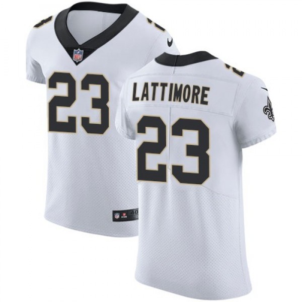 Nike Saints #23 Marshon Lattimore White Men's Stitched NFL Vapor Untouchable Elite Jersey