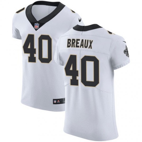 Nike Saints #40 Delvin Breaux White Men's Stitched NFL Vapor Untouchable Elite Jersey