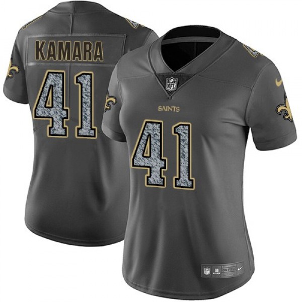 Women's Saints #41 Alvin Kamara Gray Static Stitched NFL Vapor Untouchable Limited Jersey