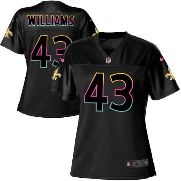 Women's Saints #43 Marcus Williams Black NFL Game Jersey