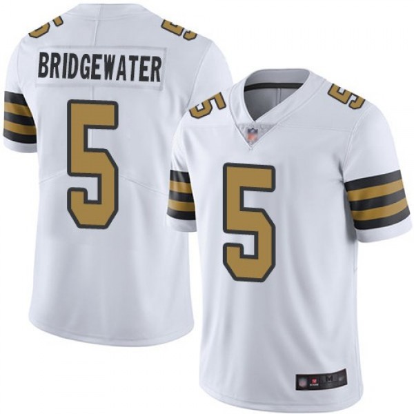 Nike Saints #5 Teddy Bridgewater White Men's Stitched NFL Limited Rush Jersey