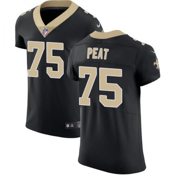 Nike Saints #75 Andrus Peat Black Team Color Men's Stitched NFL Vapor Untouchable Elite Jersey
