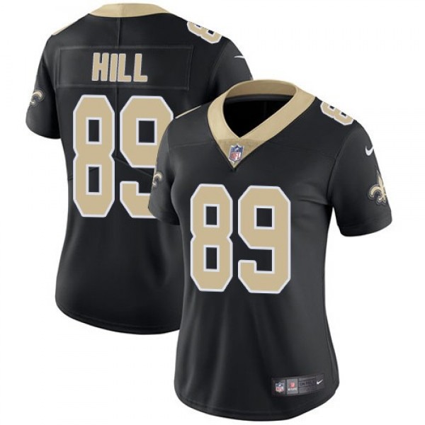 Women's Saints #89 Josh Hill Black Team Color Stitched NFL Vapor Untouchable Limited Jersey