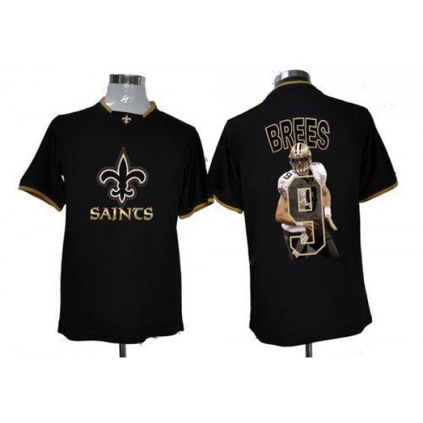 Nike Saints #9 Drew Brees Black Men's NFL Game All Star Fashion Jersey