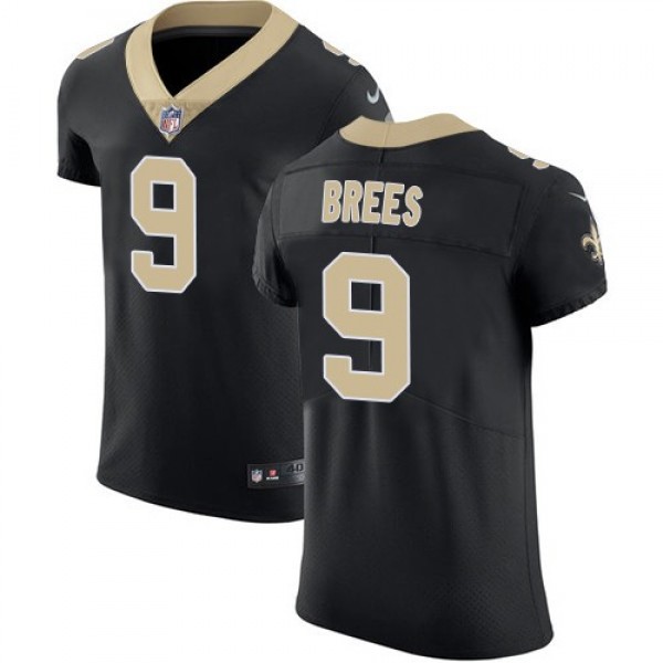 Nike Saints #9 Drew Brees Black Team Color Men's Stitched NFL Vapor Untouchable Elite Jersey