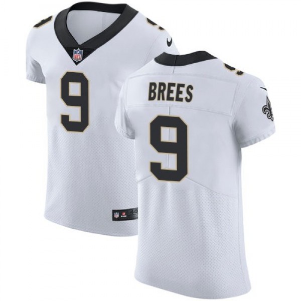 Nike Saints #9 Drew Brees White Men's Stitched NFL Vapor Untouchable Elite Jersey