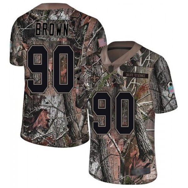 Nike Saints #90 Malcom Brown Camo Men's Stitched NFL Limited Rush Realtree Jersey