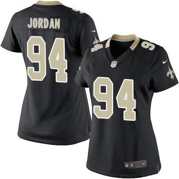 Women's Saints #94 Cameron Jordan Black Team Color Stitched NFL Elite Jersey