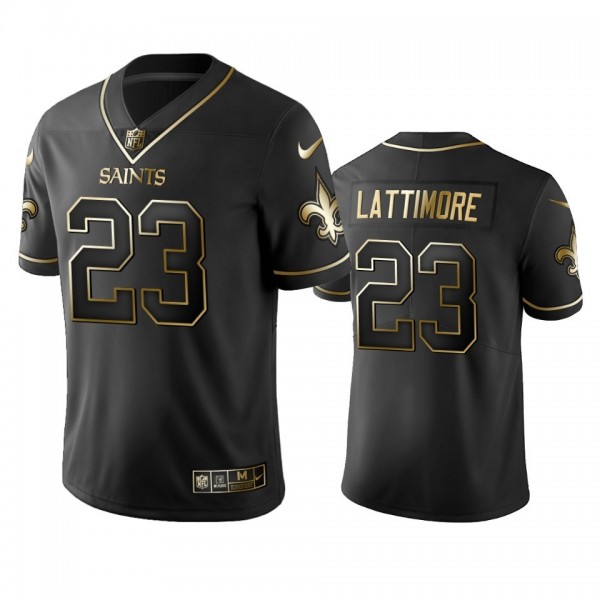 Saints #23 Marshon Lattimore Men's Stitched NFL Vapor Untouchable Limited Black Golden Jersey