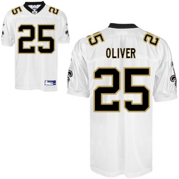 Saints #25 Paul Oliver White Stitched NFL Jersey