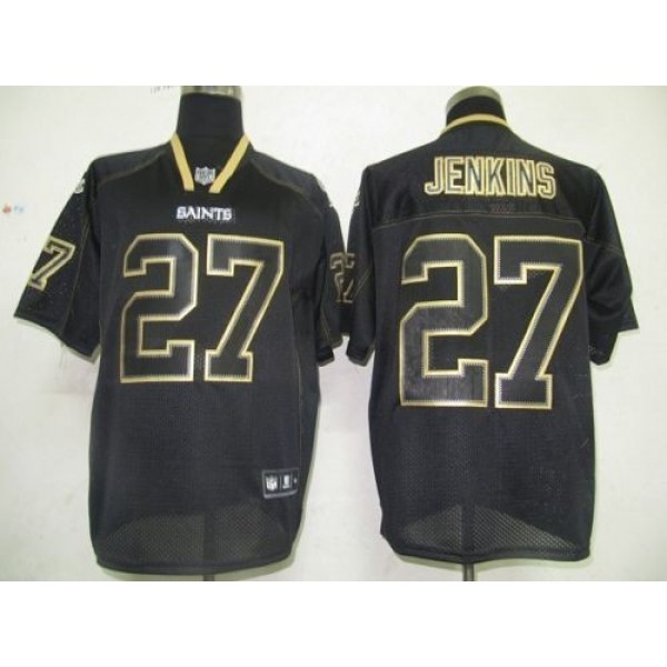 Saints #27 Malcolm Jenkins Lights Out Black Stitched NFL Jersey