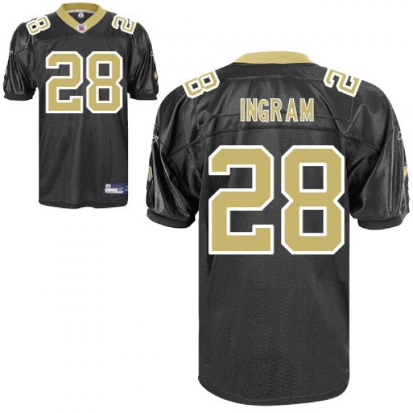 Saints #28 Mark Ingram Black Stitched NFL Jersey