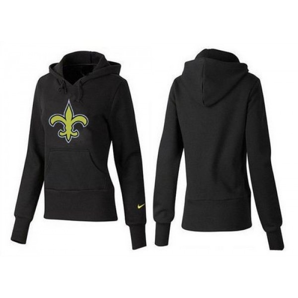Women's New Orleans Saints Logo Pullover Hoodie Black Jersey