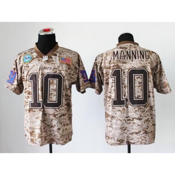 Nike Giants #10 Eli Manning Camo Men's Stitched NFL New Elite USMC Jersey